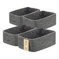 Small Storage Baskets for Organizing (4pcs-L11.5xW7.5xH4.7" / Dark Gray)