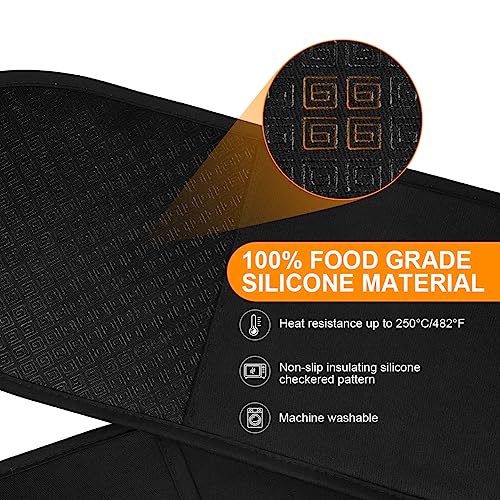 Black Double Oven Mitts (Black(one-piece))