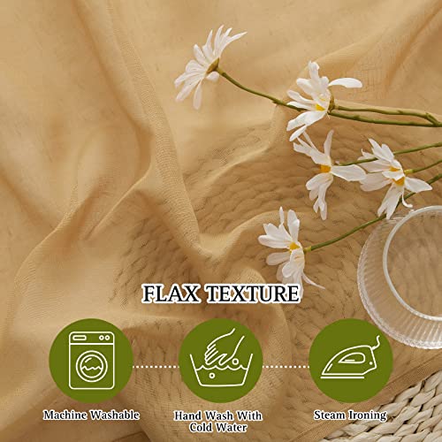 Desert Yellow Curtains for Bedroom (52"W x 63"L (Pack of 2) / Desert Yellow)