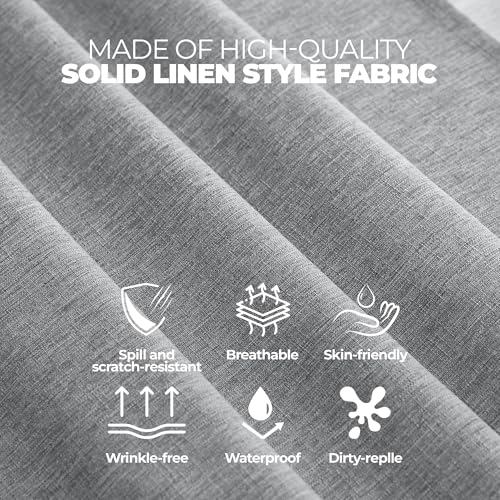 Linen Texture Round Tablecloths 60 Inch (Cool Grey / 60" (Round))