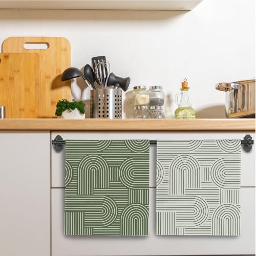 Abstract Boho Sage Green Kitchen Towels (Green / Casual)