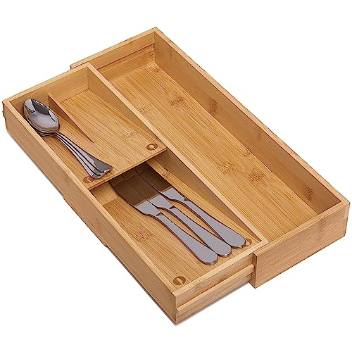 Bamboo Kitchen Drawer Organizer (L)