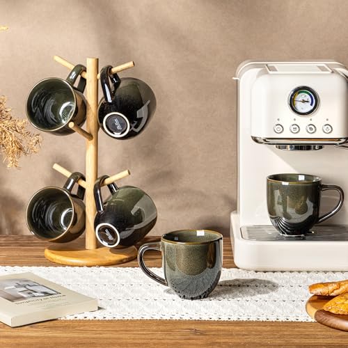 Ceramic Coffee Mugs Set of 6 (Olive Green / 12 OZ (Set of 6))