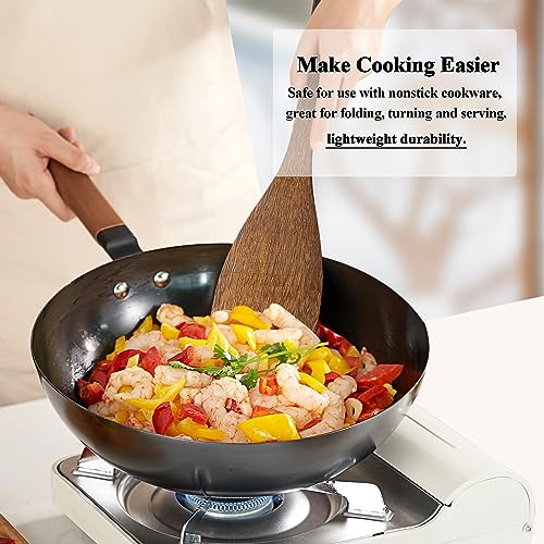 Wooden Spatula Nonstick Turner Acacia Wood (Acacia Wood Angle)
