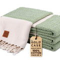 Gold CASE Turkish Beach Towel Set of 4 (Pistachio / 67x38"-Aphrodite)