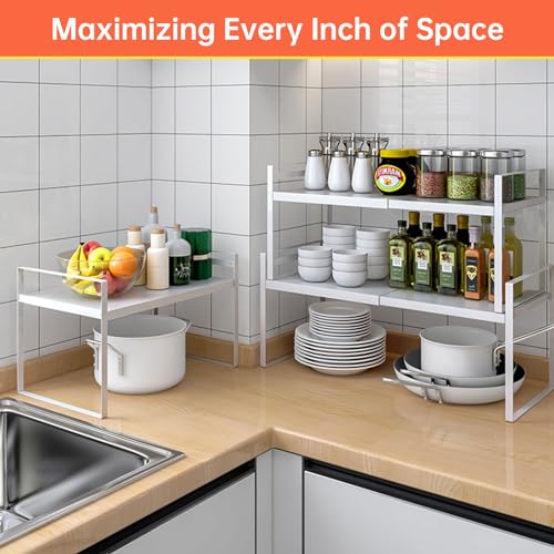 Adjustable Kitchen Shelf Organizer 9" (9" wide ( 2 PACK))