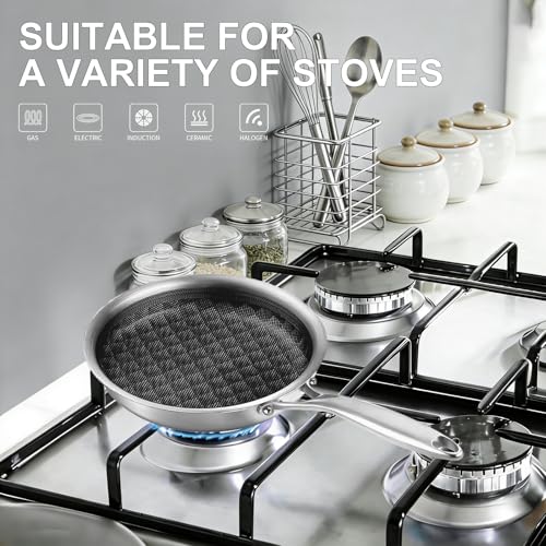 Tri Ply Stainless Steel Nonstick Ceramic Omelette Pan 7 inch (7inch)