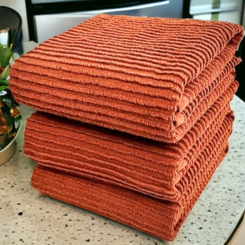 Burnt Orange Rust Kitchen Hand Dish Towels (Burnt Orange)