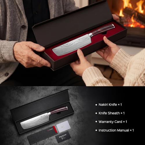Nakiri Knife 7" Razor Sharp Meat Cleaver and Vegetable Kitchen Knife