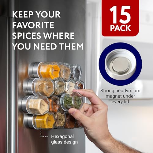 Hexagon Magnetic Spice Jars