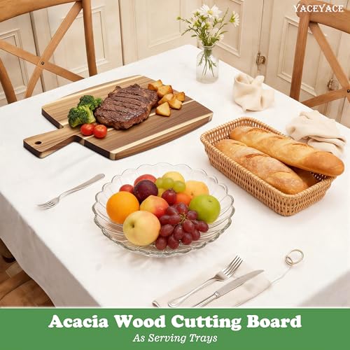 Wood Cutting Board with Handle (16.5"x13"0.6" / Natural)