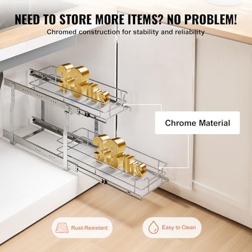 Pull Out Cabinet Organizer (8.5"W x 21"D x15.2"H)