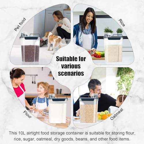 10 13 Lbs Upgrade Capacity Dog Cat Food Storage Container (Dark Blue / 10L-1pack)