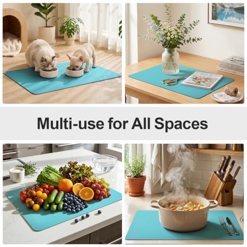 Coffee Mats for Coffee Bar Accessories (Turquoise / 19" x 12")