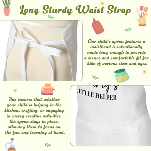 R HORSE 2Pcs Adults Kids Matching Apron Set (White Mommy)