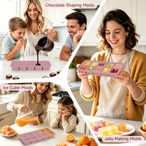 2 Pack Ice Cube Trays (10*2 square-Smoky Purple)