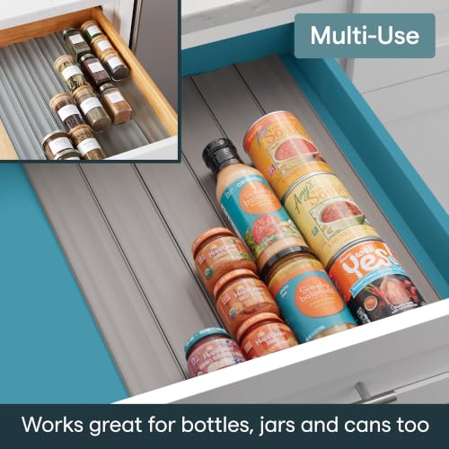 SpiceLiner Spice Rack Drawer Organizer (Gray / 10ft Roll)