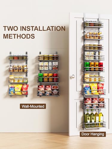 9 Tier Over the Door Pantry Organizer (Black / 9 Tier-S)