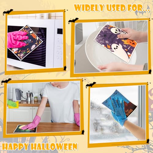 8 Pack Halloween Swedish Dishcloths Reusable (8 Pack-halloween Days)