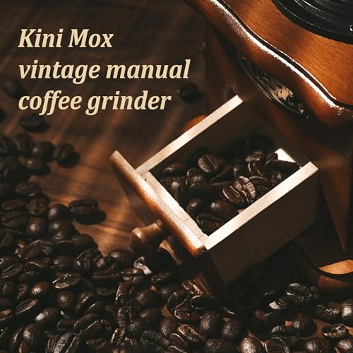 Manual Coffee Grinder Vintage Wooden Coffee Bean Grinder Hand Grinder Roller Antique Coffee Mill for Making Mesh Coffee Classic French Press for Decoration (Hexagon)