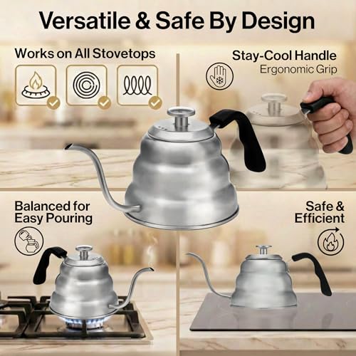 Gooseneck Kettle (Silver / 1.0L)