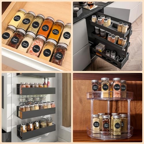 12Pcs Spice Jars with Label (silver / 12Pack-4oz)