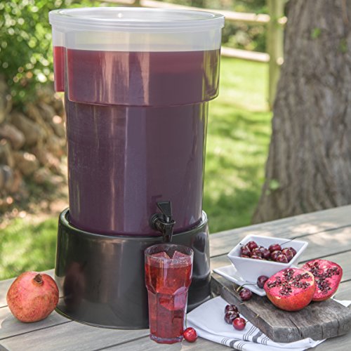 Round Beverage Dispenser (5 Gallons / Modern / Black)