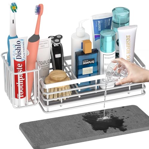 Sponge Holder for Kitchen Sink Organizer Caddy (White / Medium)