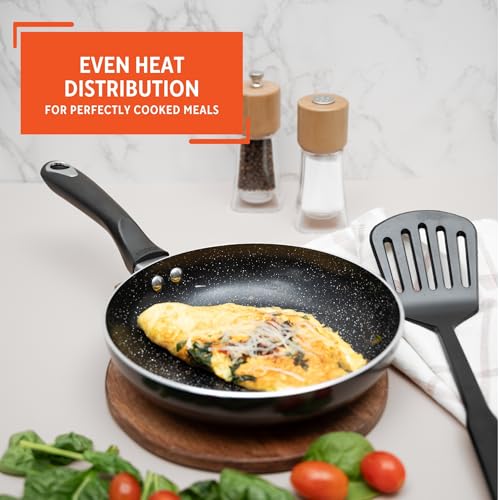 8 Inch Bistro Cera Aluminum Speckled Black Ceramic Fry Pan (Ceramic / 8 Inch)