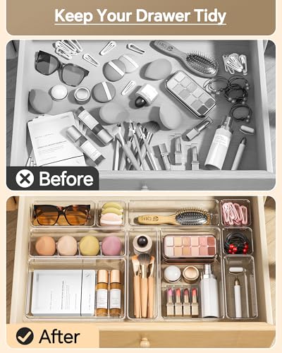 25 PCS Plastic Drawer Organizers Set (Clear)