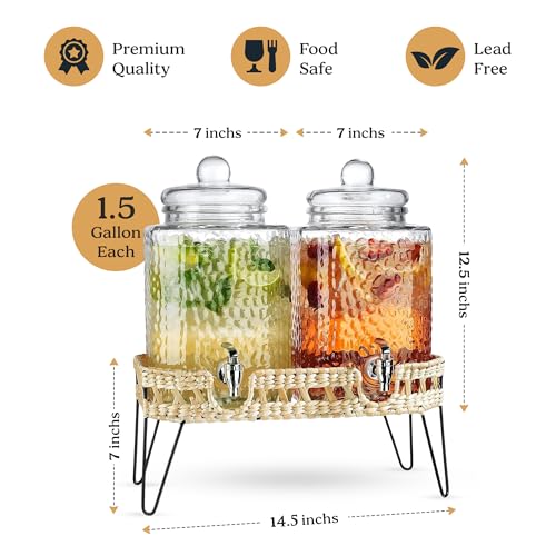 Beverage Dispensers (Clear-Wicker Design)