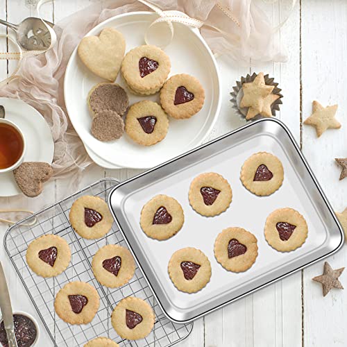 Baking Sheet with Cooling Rack Set [2 Sheets + 2 Racks] (10 inch)