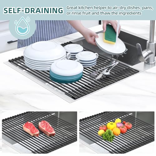 Sink Drying Rack (Black / 20.5"W x 16.1"L)