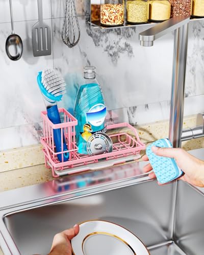 Sponge Holder for Kitchen Sink (Pink)