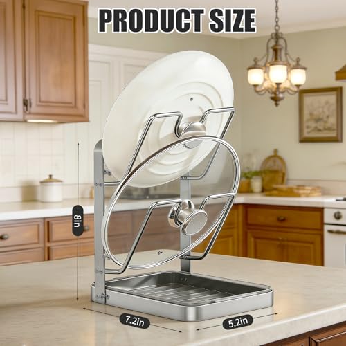304 Stainless Steel Pot Lid Holder with Drip Tray
