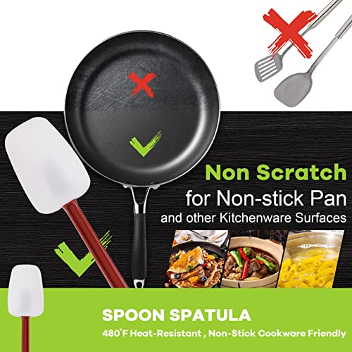 Silicone Rubber Spatula and Spoon Rubber Spatula Set of 3 (3 Spoonula 16 Inches)