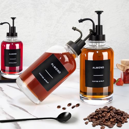 Coffee Syrup Dispenser for Coffee Bar (3pcs W.tray)