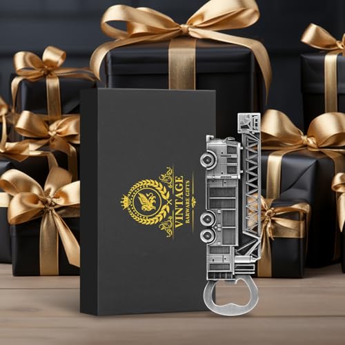 Fire Truck Bottle Opener (Metallic Silver with Gift Box)