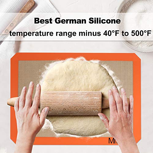 Best German Silicone Baking Mat (2 Half Sheets + 1 Macaron Sheet Baking Mat Set / 11.625 x 16.5 inches (LxW) *3)