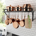 30 Inch Kitchen Pan Pot Rack Wall Mounted (Matt Black / 30 inch)