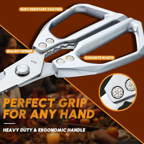 Kitchen Scissors for Food (Jewel Silver)
