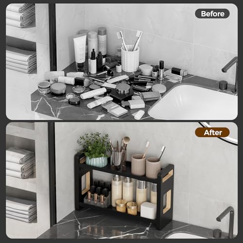 Bathroom Counter Organizer (Black 2 Tier)