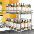 Pull Out Spice Organization for Cabinets (Chrome / 8-1/4" - 2 Tier)
