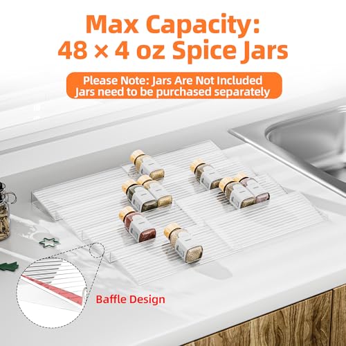 Clear Spice Drawer Organizer (Clear / 8 Packs)