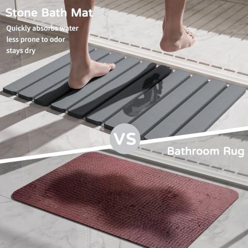 Foldable Stone Bath Mat (Dark Gray / 23.5" x 15.4" (Rectangular))