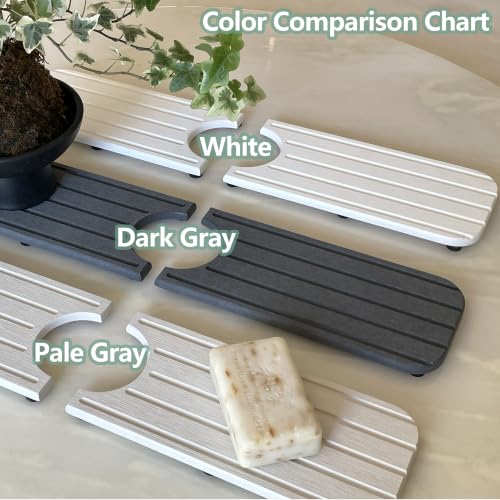 Faucet Mat for Kitchen Sink (Pale Gray / 17.3" x 3.9" x 0.5")