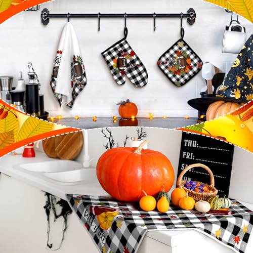 6 Pack Fall Thanksgiving Kitchen Decor Accessories Set (Muted Color / Football)