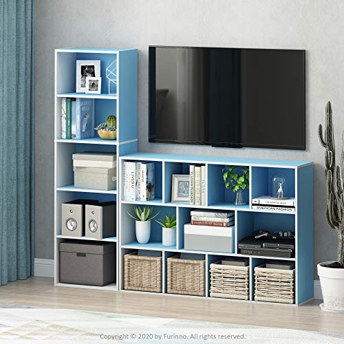 LUDER Book Shelf (White/Light Blue / 5-Tier)