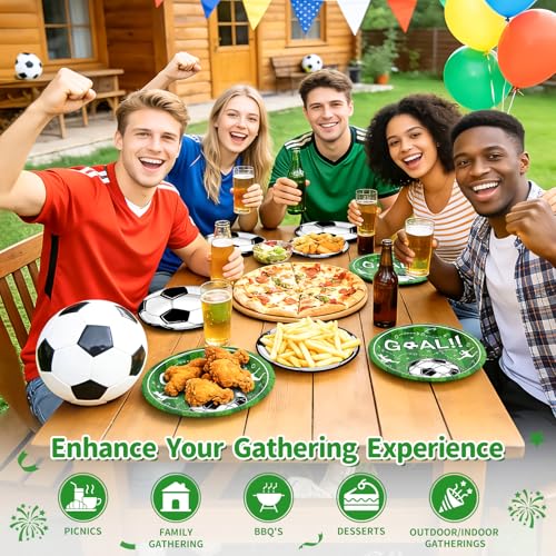 Fun Soccer Paper Plates (Soccer / 50 Count (25-9" & 25-7"))