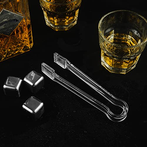 J Chen 15PCS Plastic Buffet Serving Tongs Mini Serving Utensil Tongs Appetizers Tongs Clear Kitchen Tongs 6.3 Inch Small Ice Tongs for Tea and Coffee Party Catering Appetizers Desserts Cake Sandwich (Transparent)
